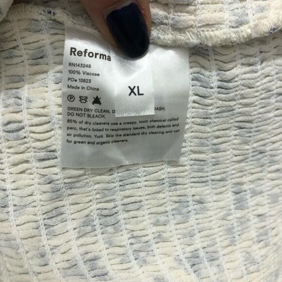 Reformation Jess Smocked Cropped Floral Top XL - Picture 8 of 9